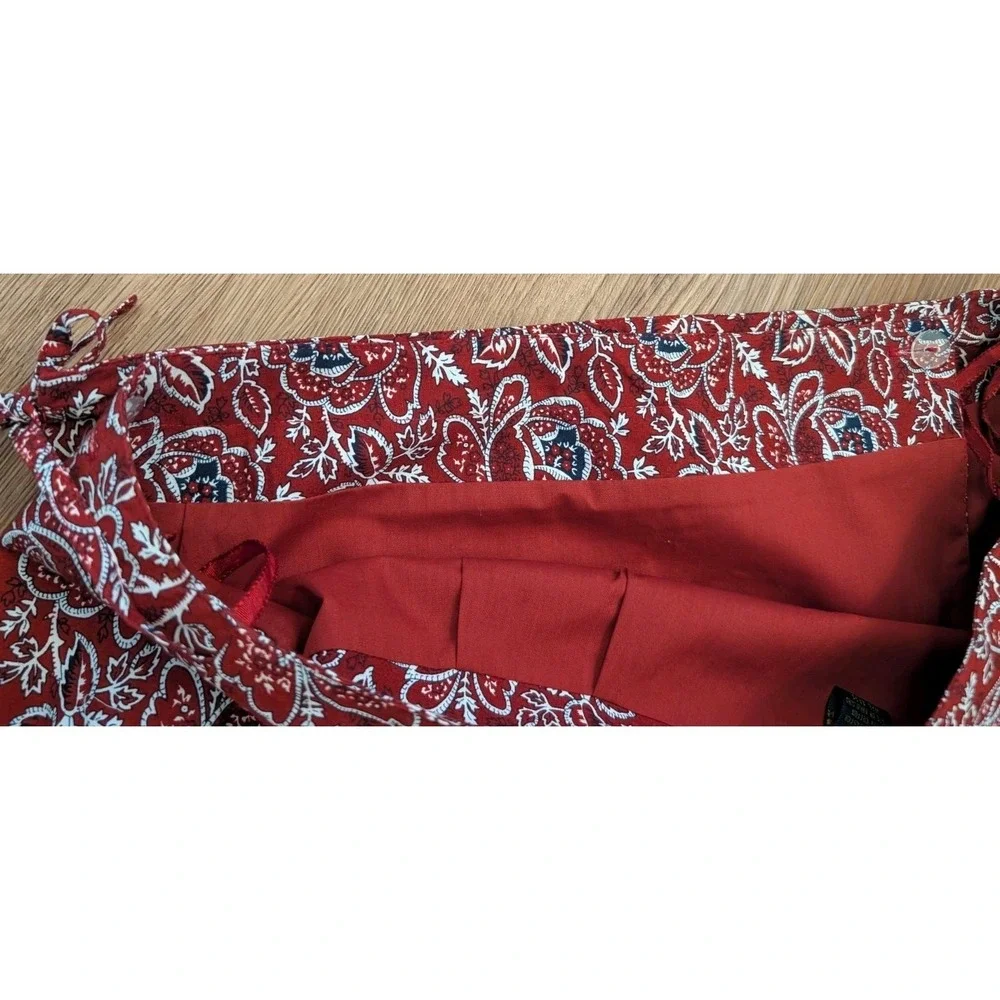 Charter Club Wrap Skirt Size 14 Straight Midi Red White Blue Floral Bandana Boho